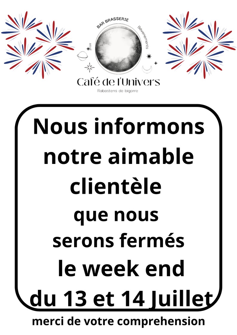 Fermeture exceptionnelle